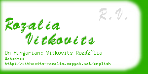 rozalia vitkovits business card